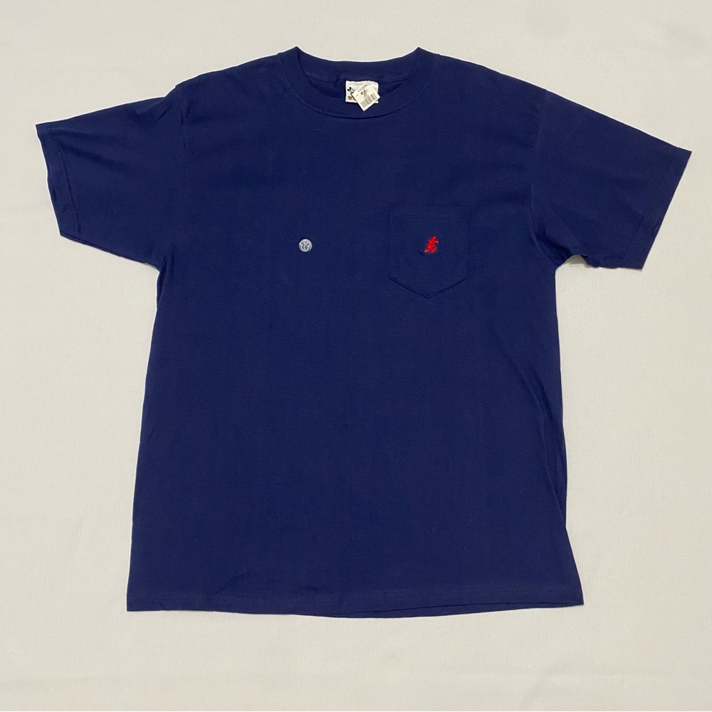 Vintage NOS WDW Walt Disney World USA Embroidered Mickey Pocket Shirt Navy Blue